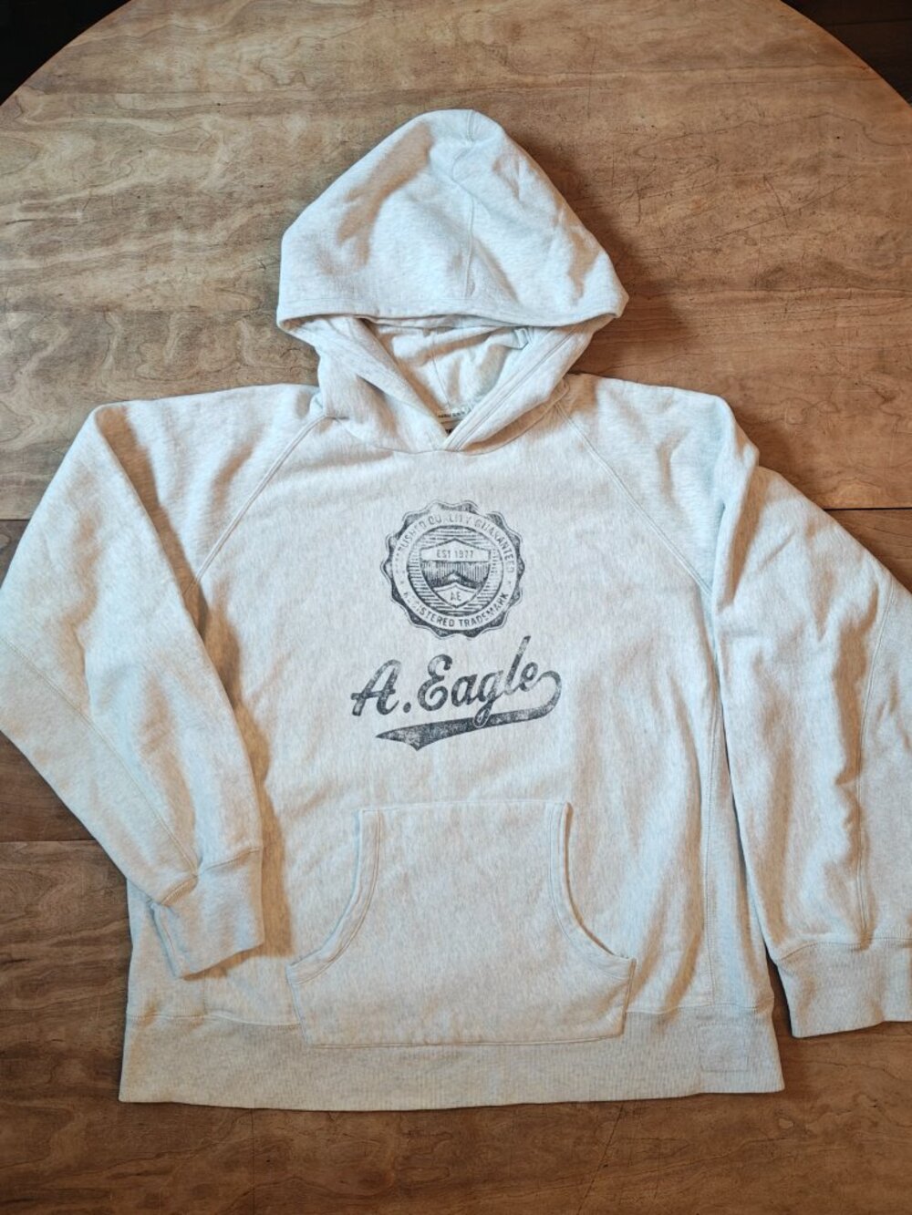 Y2K American Eagle Outfitters Pullover Hoodie Oatmeal size XL